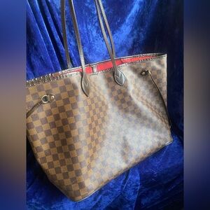 Elegant Brown Checkered Tote Bag